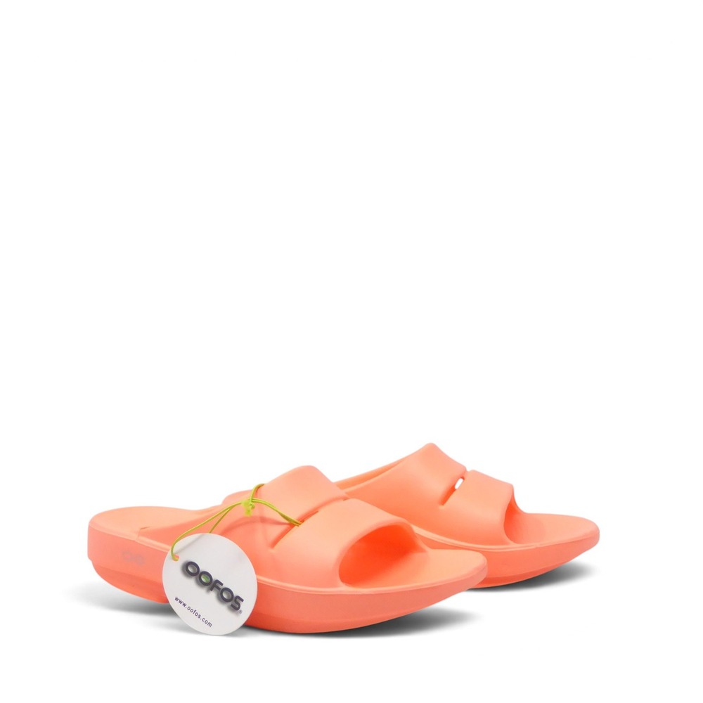 OOFOS Womens OOahh Slide Sandals Sunburst Orange 8